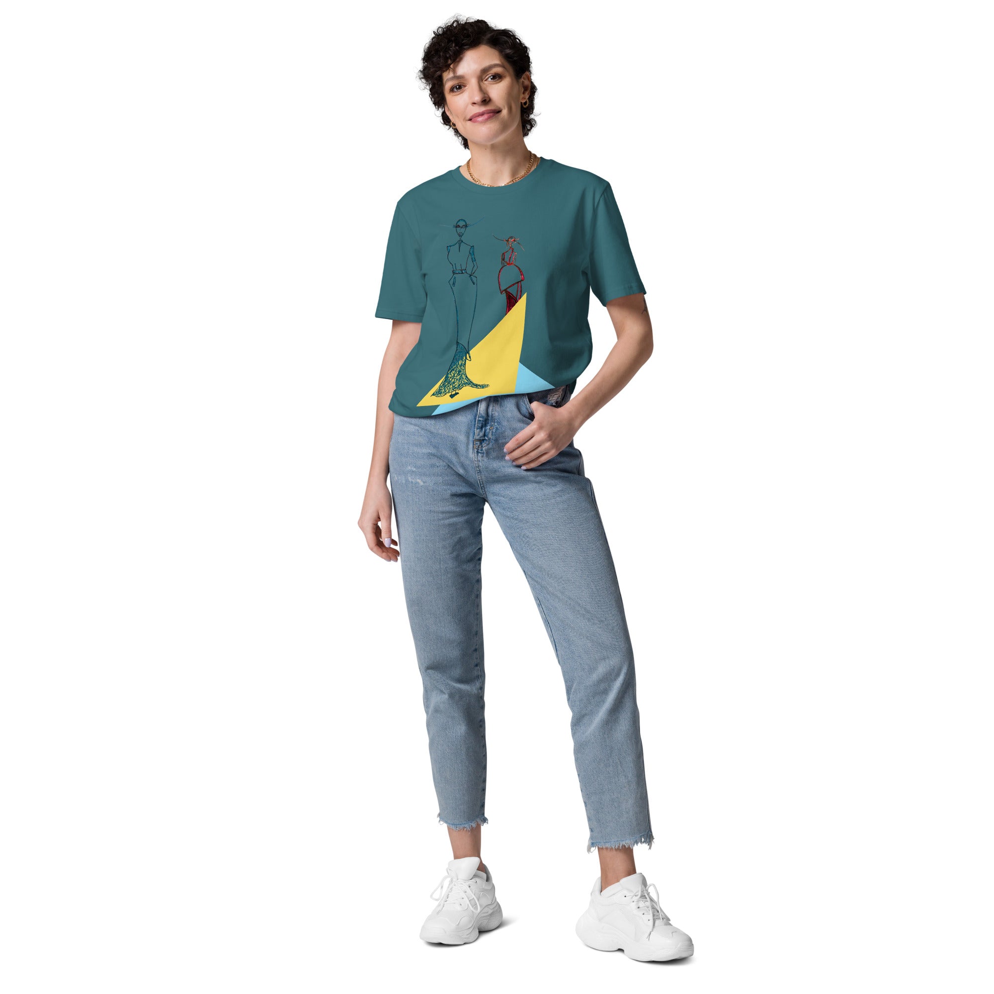 designer inspired t-shirt geometric line art fashion