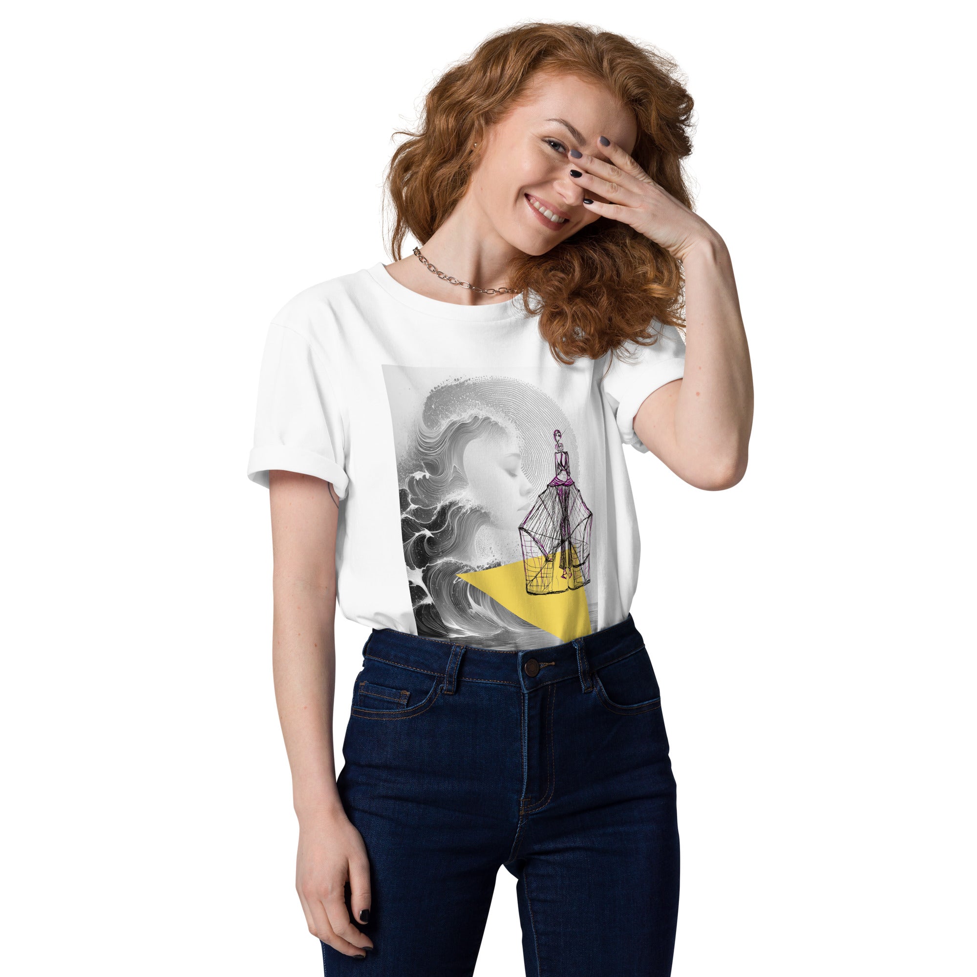 Geometric tide sketch tee front view