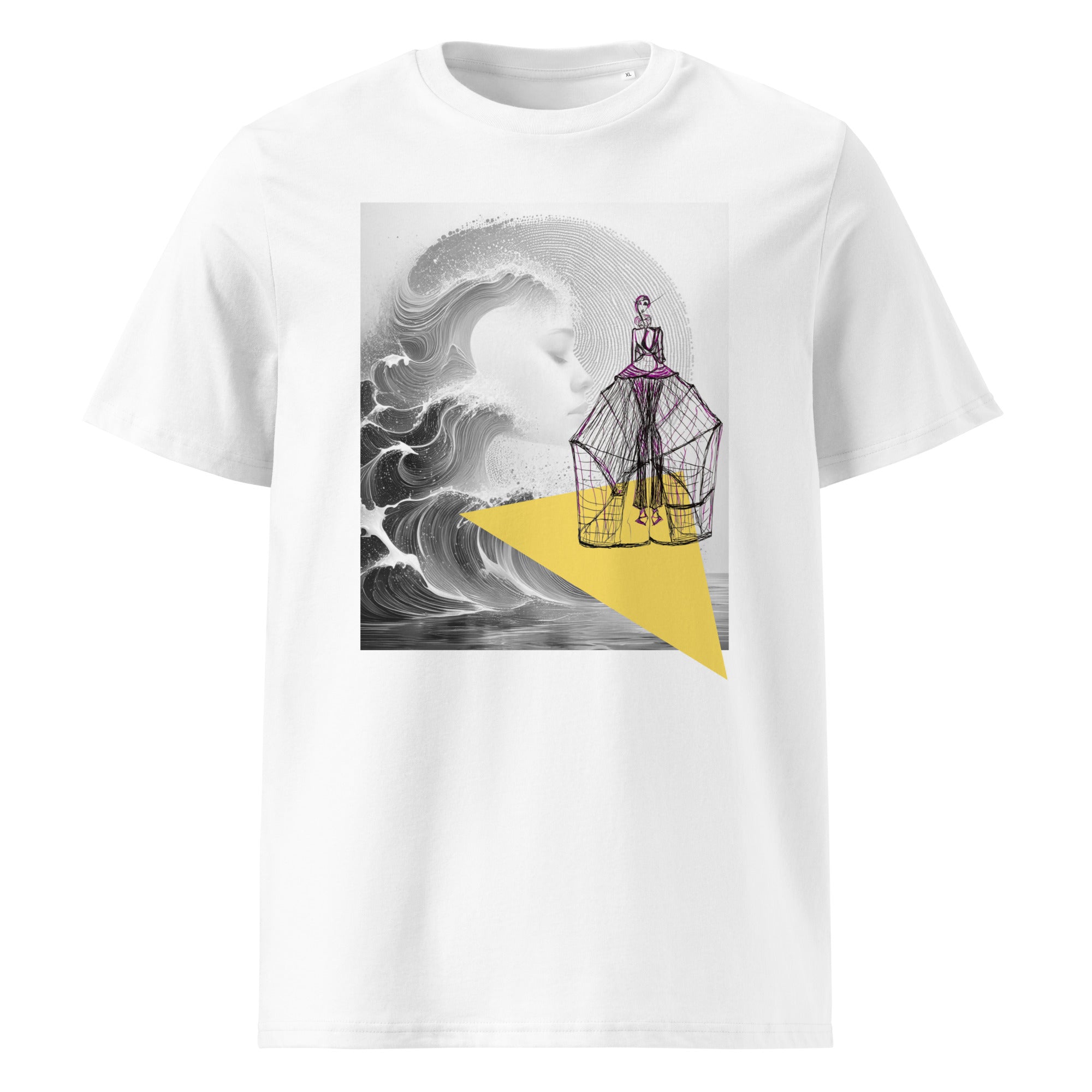 Abstract geometric wave t-shirt design