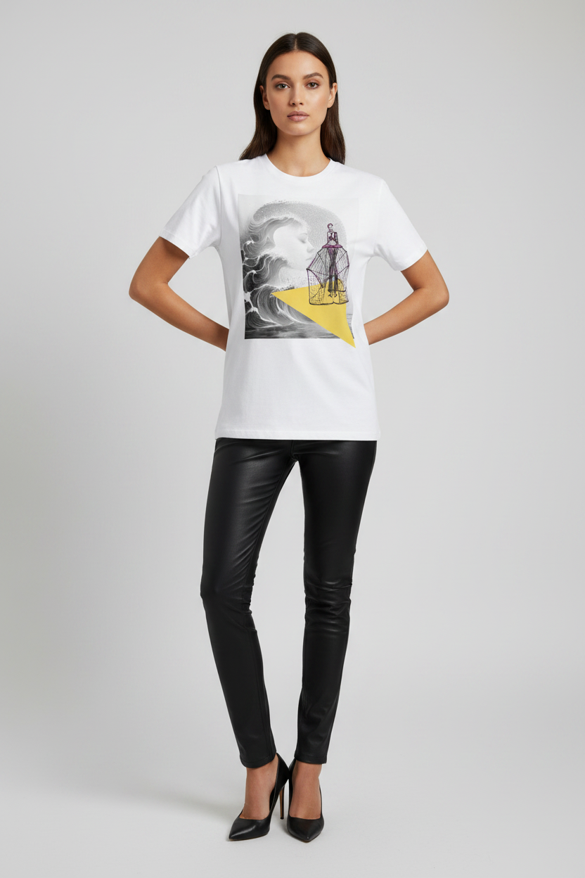 Ethereal Wave Abstract Graphic T-Shirt
