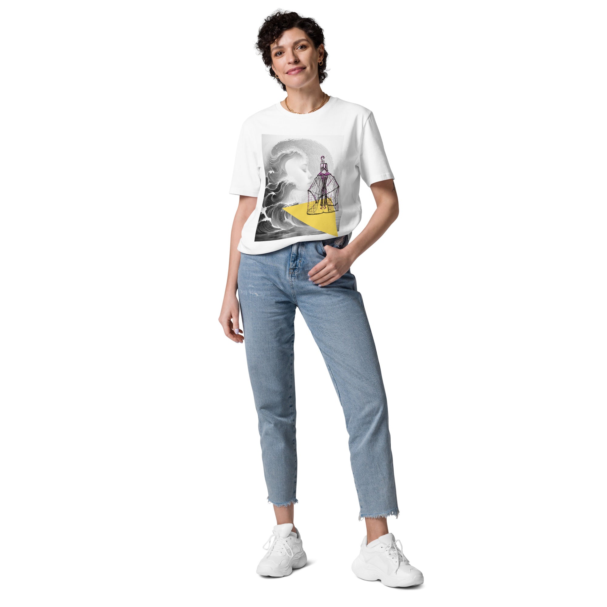 Modern streetwear geometric graphic tee