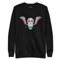 Black sweatshirt with a graphic print of an owl on the front.