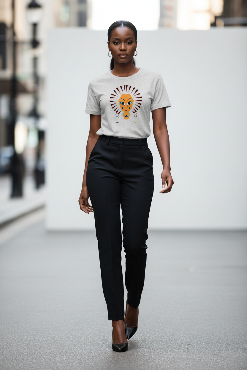Line Art Lion Graphic T-Shirt