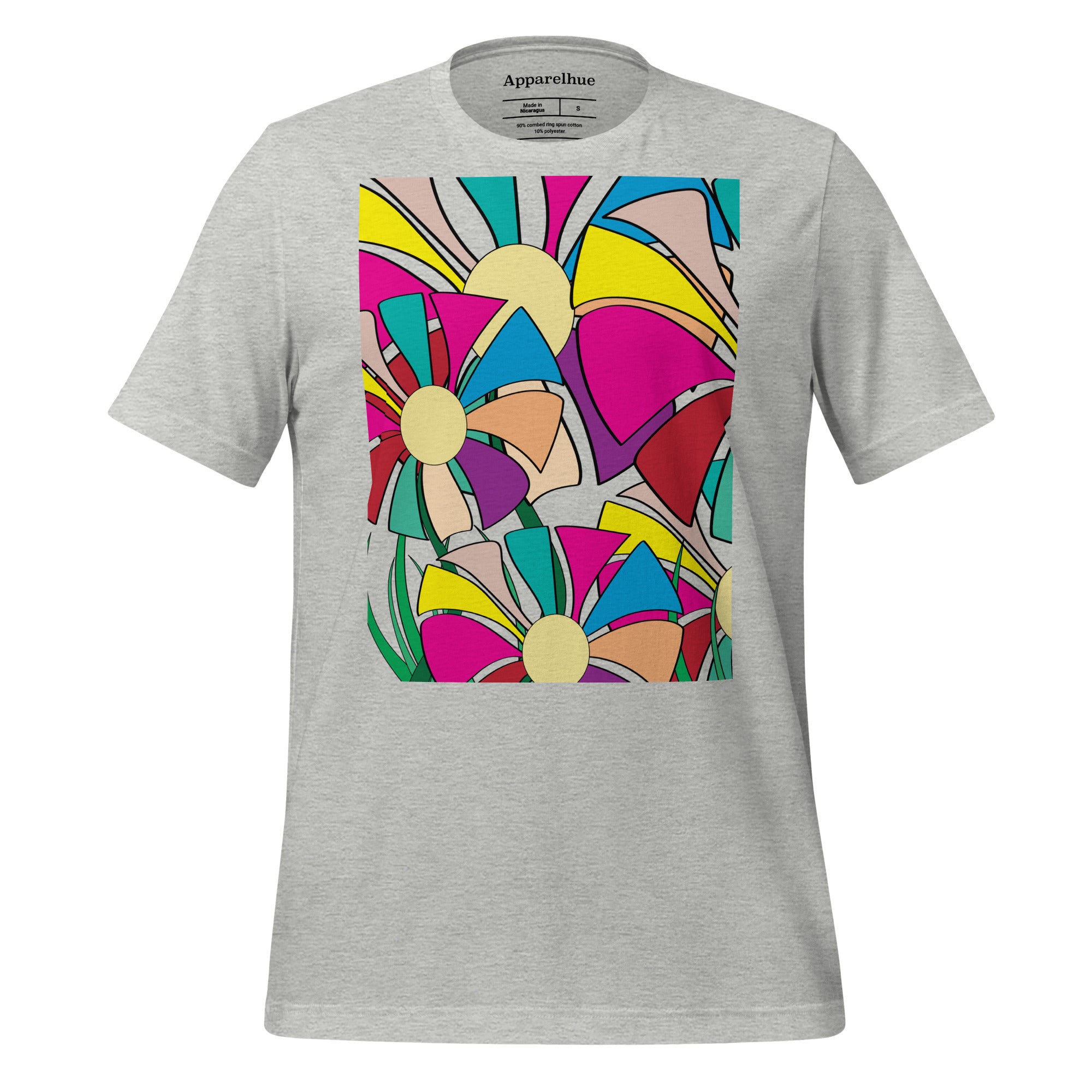 colour saturation of the unique flower art design on tee