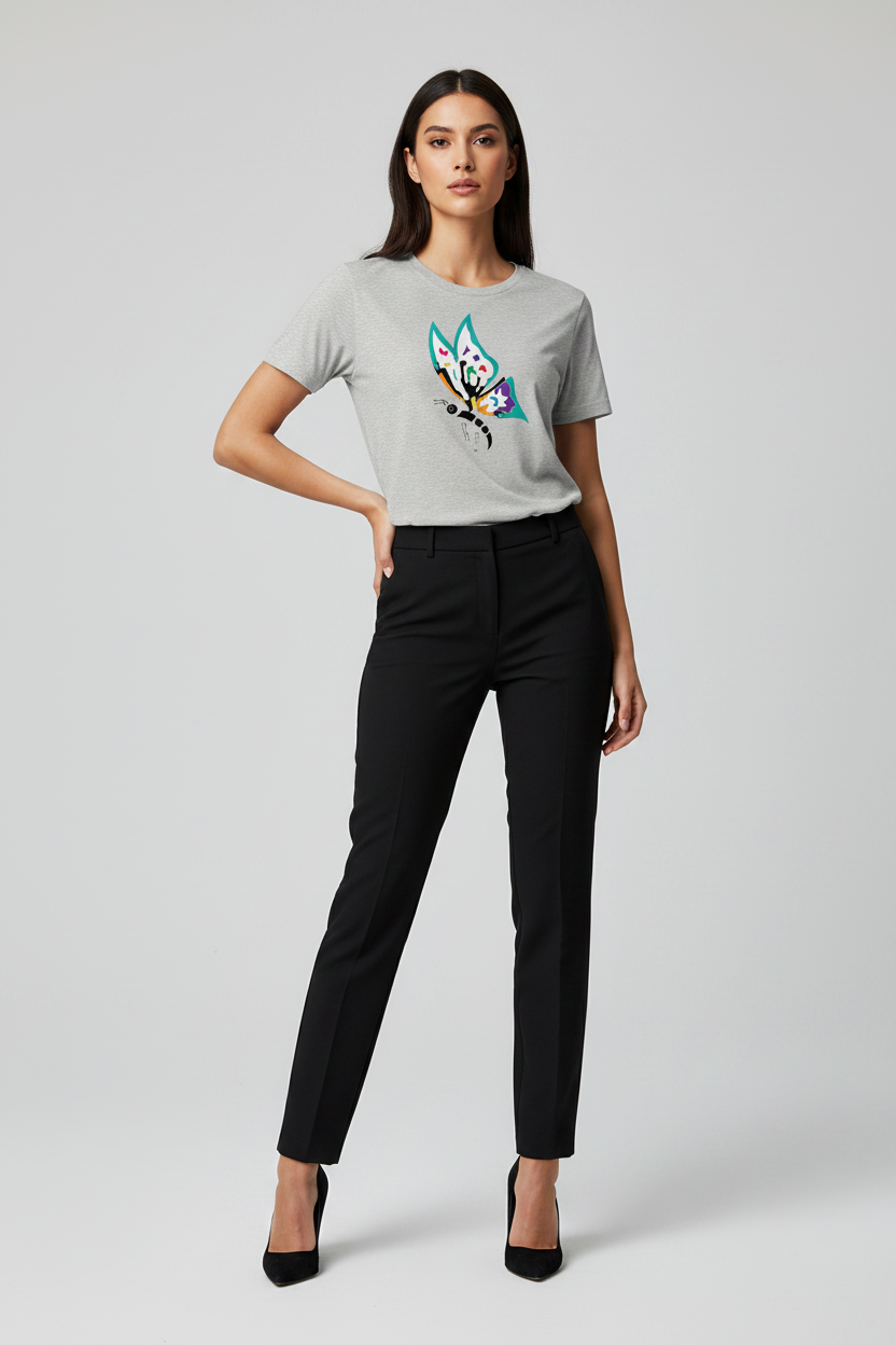 Colourful Butterfly Print Tee