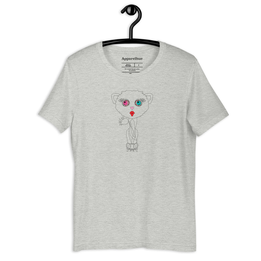 Animal art tee on wooden background close up