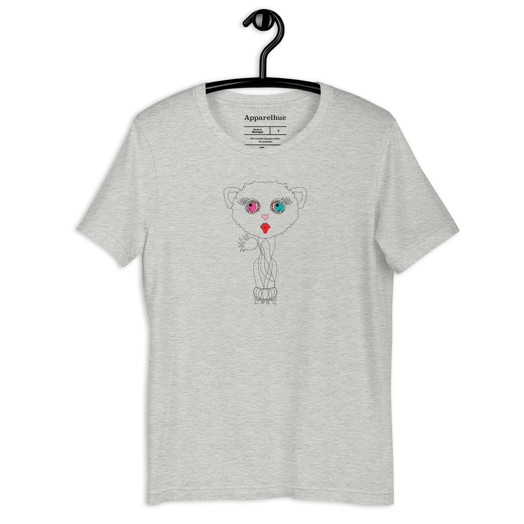 Animal art tee on wooden background close up