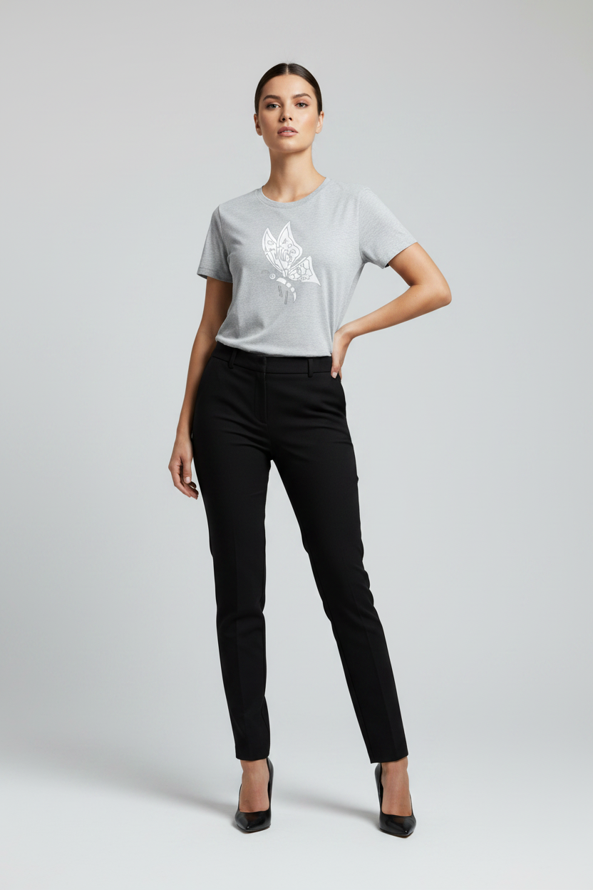 Abstract Butterfly Print Cotton Tee