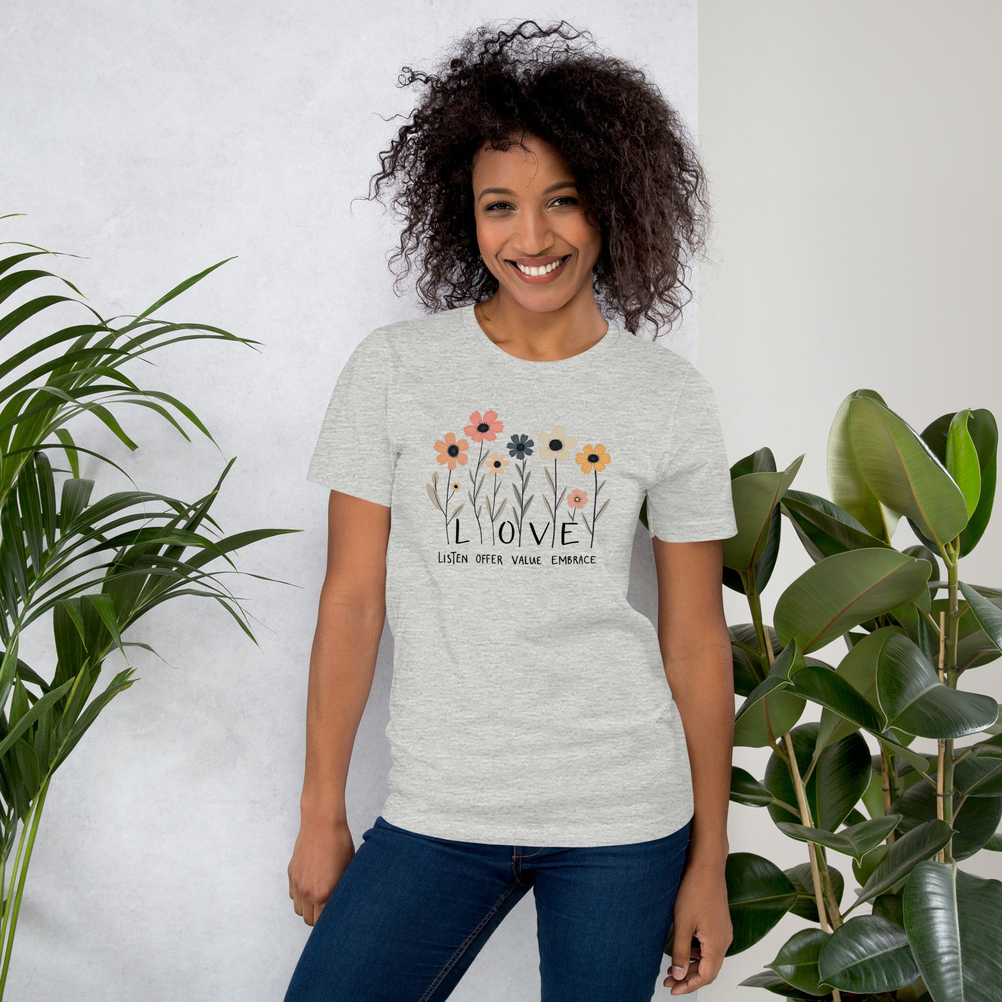 love flowers graphic tee nature inspired fashion