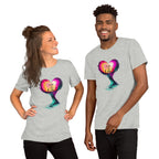 Colourful heart unity graphic tee artistic fashion