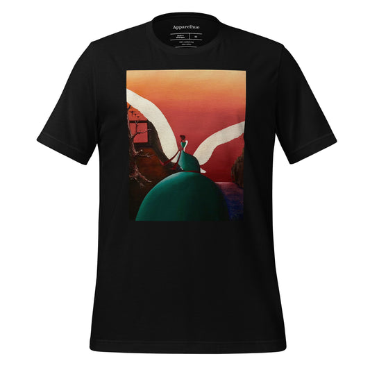black-tee-with-sunset-artwork
