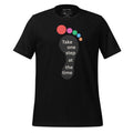 Soft cotton fabric texture detail on Take One Step tee