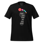 Soft cotton fabric texture detail on Take One Step tee