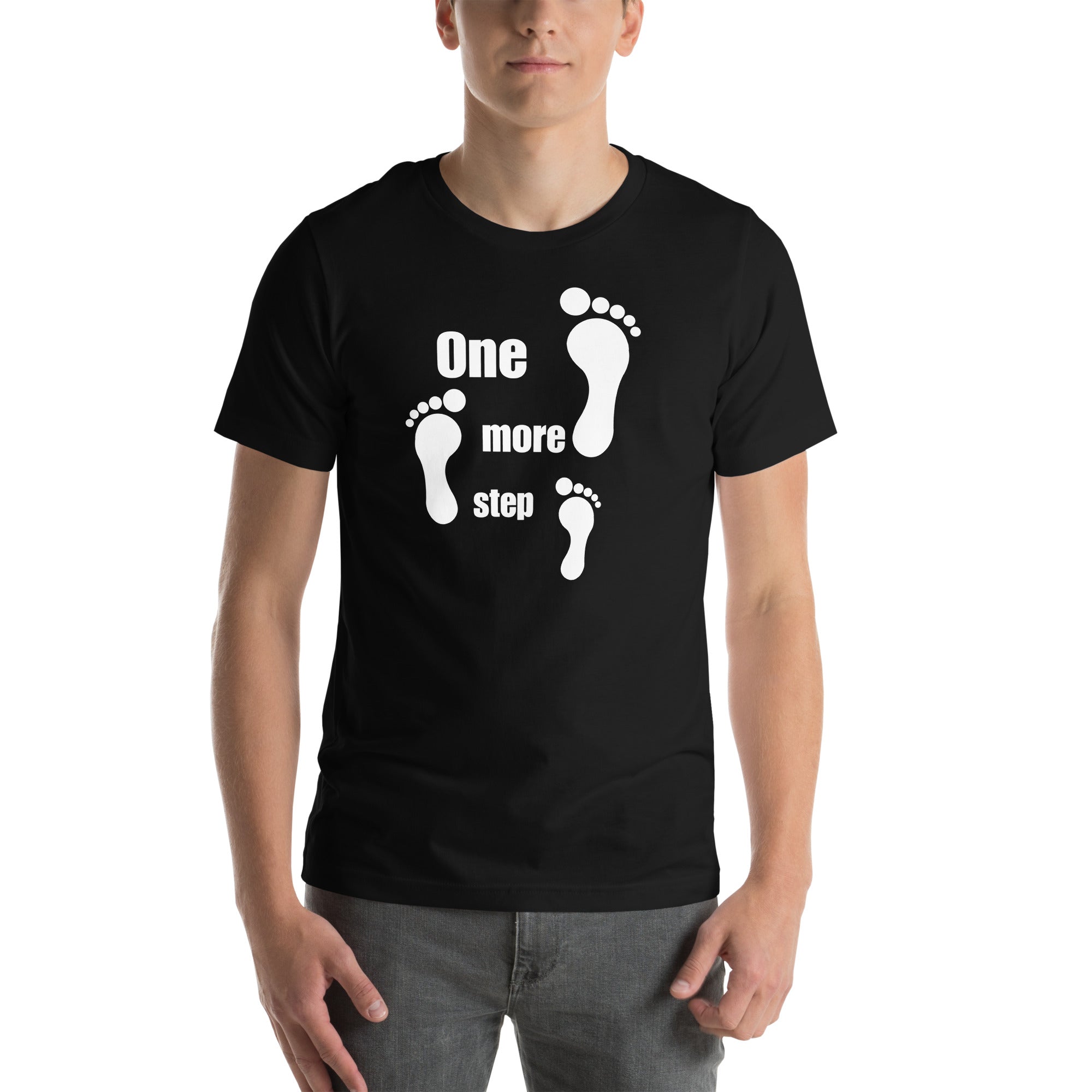 Unique motivational graphic tee with footprints
