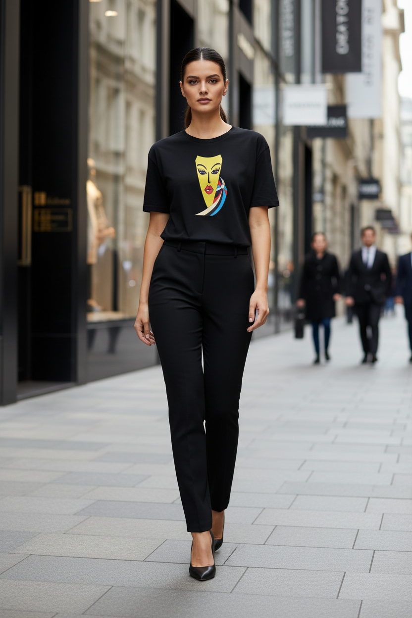 Face Art Print T-Shirt