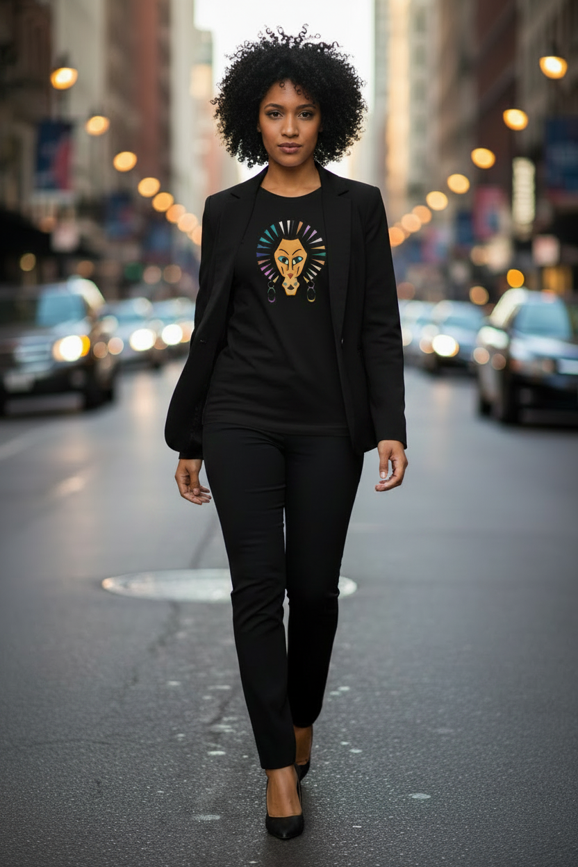 Artistic Lion Graphic T-Shirt