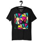 Vibrant floral art t‑shirt front view colourful blooms design