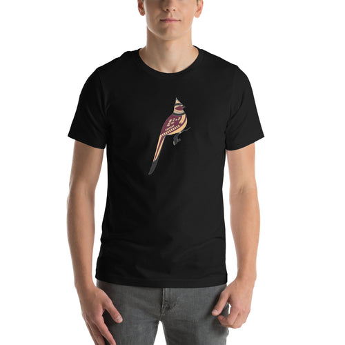 modern graphic bird tee flat lay fashion