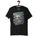 artistic cat headphones t-shirt black