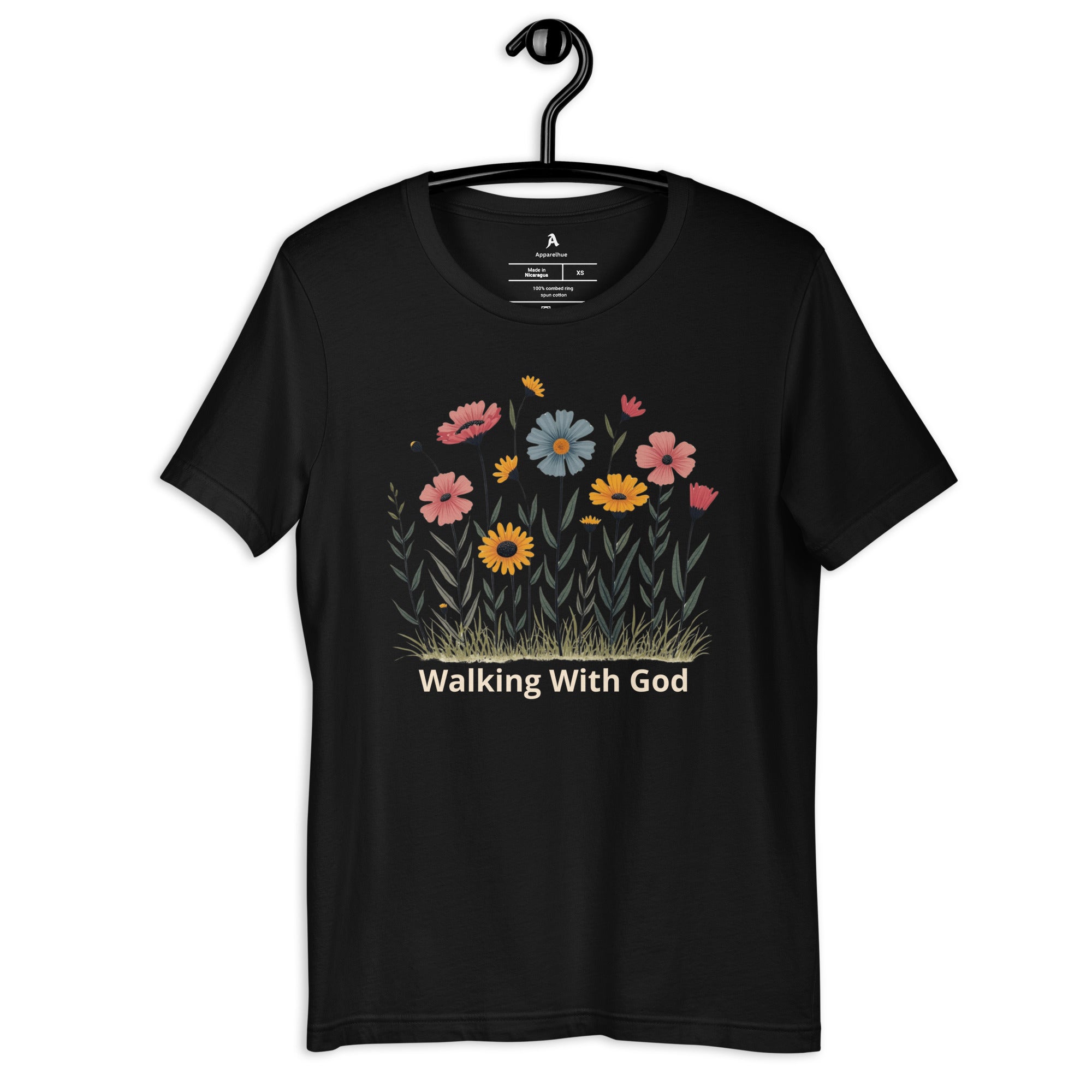 Walking With God Tee in Black colour
