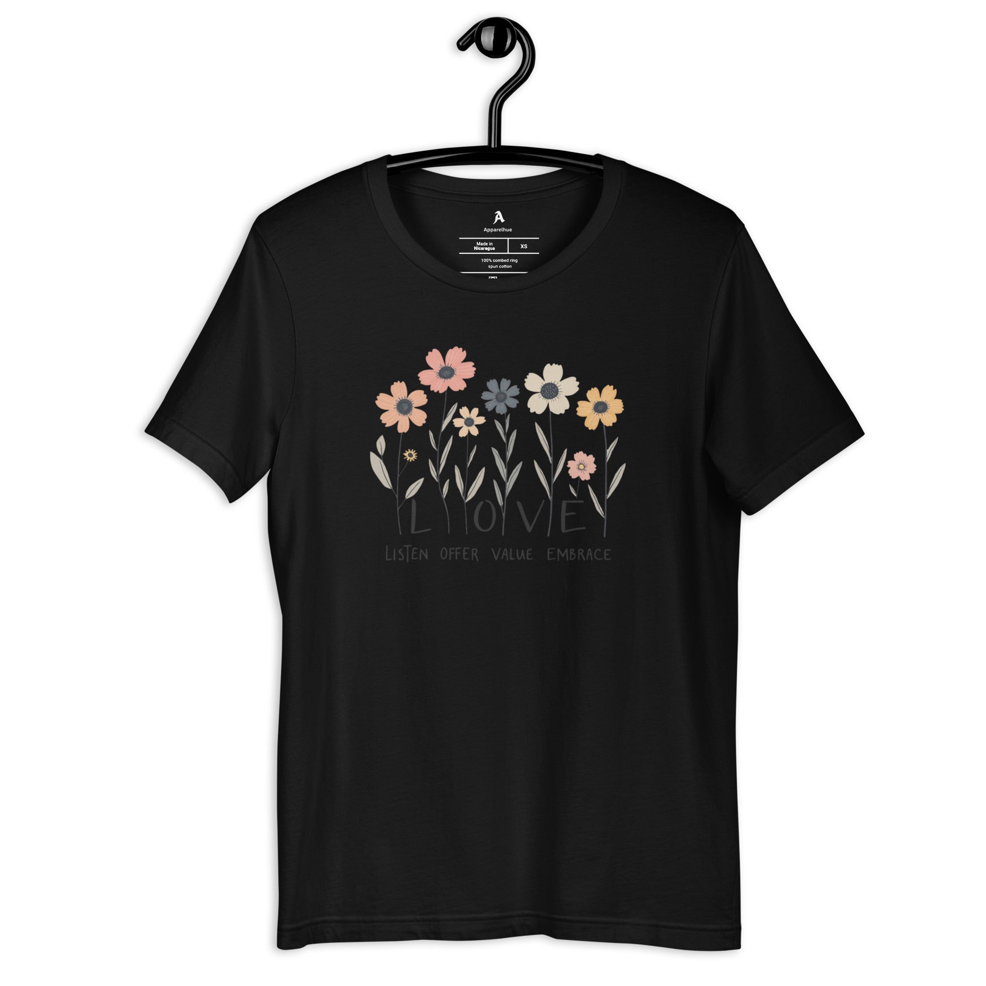 love flower illustration t shirt artistic design