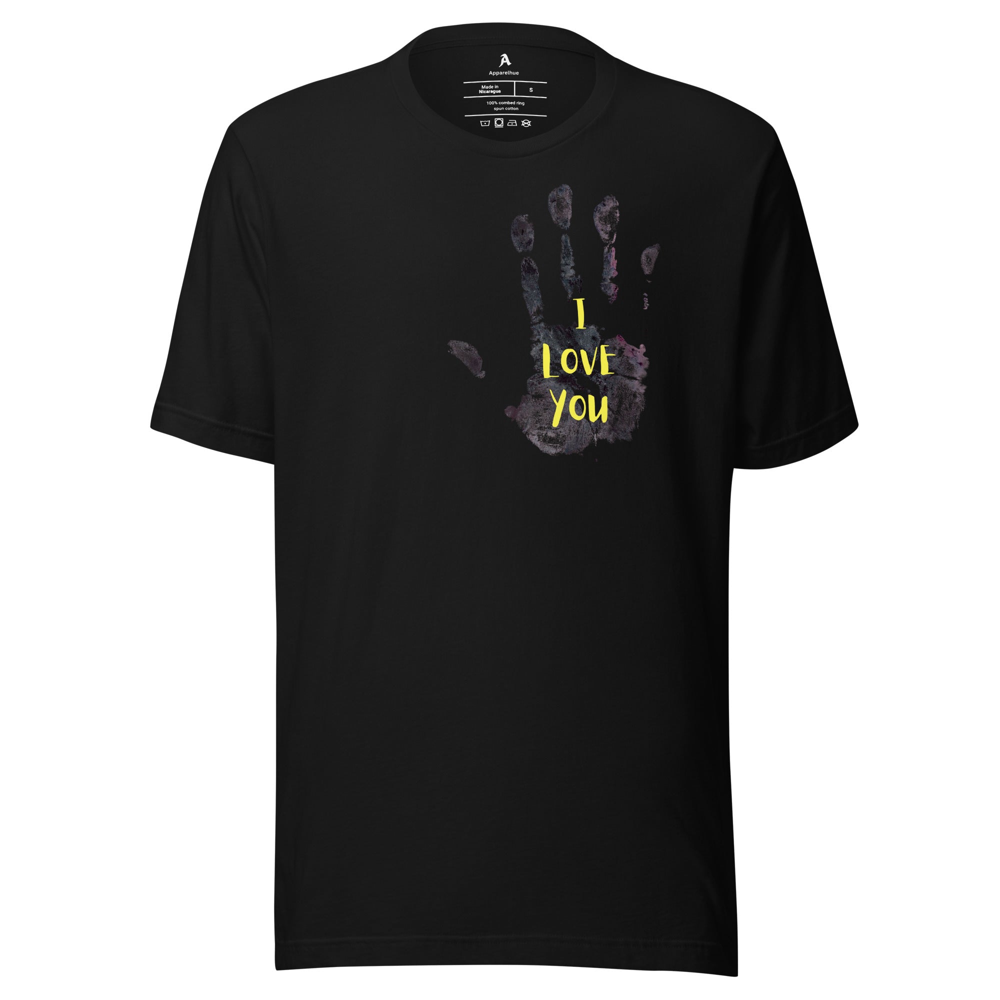I Love You graphic t shirt front view