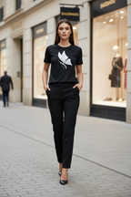Abstract Butterfly Print Cotton Tee