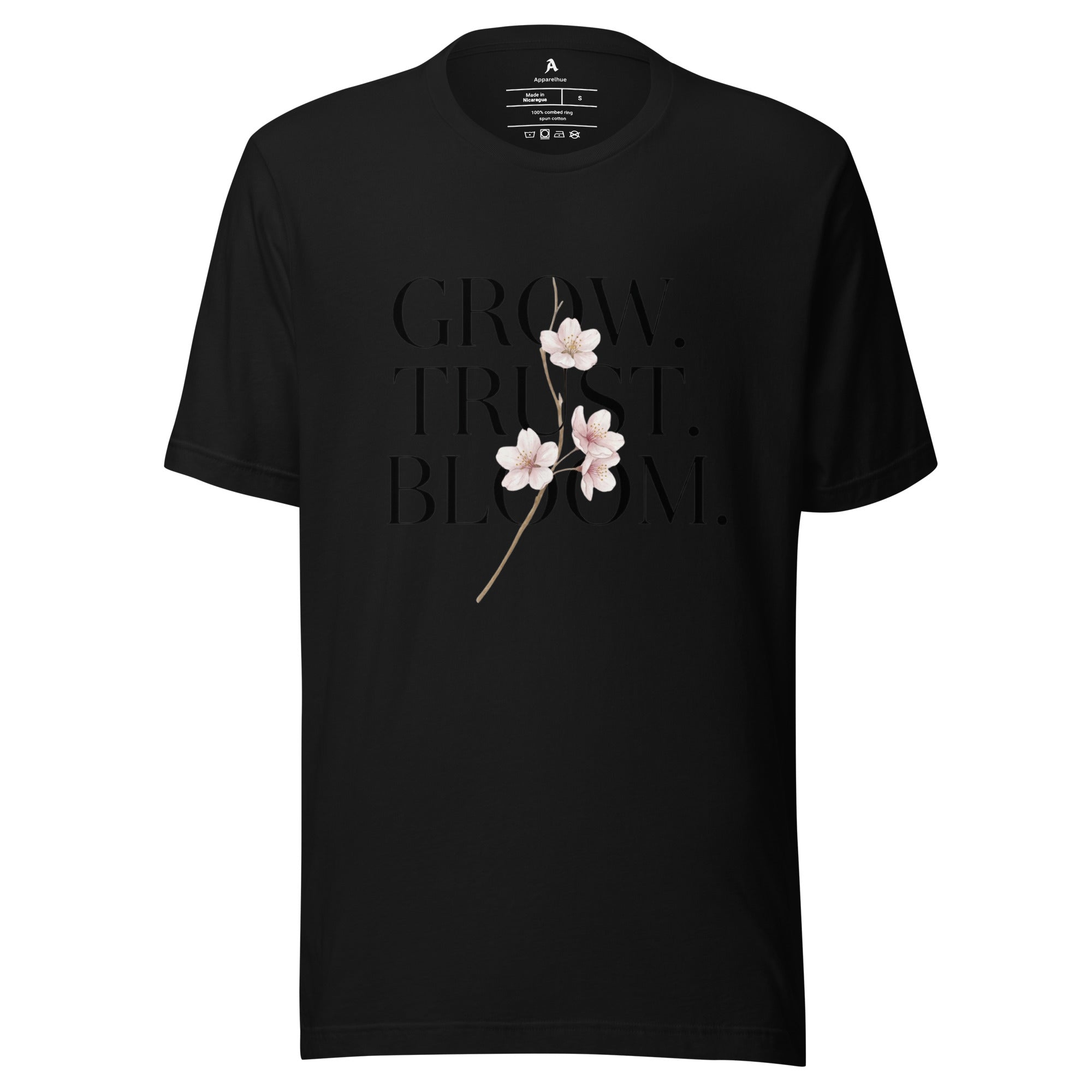 Minimalist outfit with Grow Trust Bloom tee