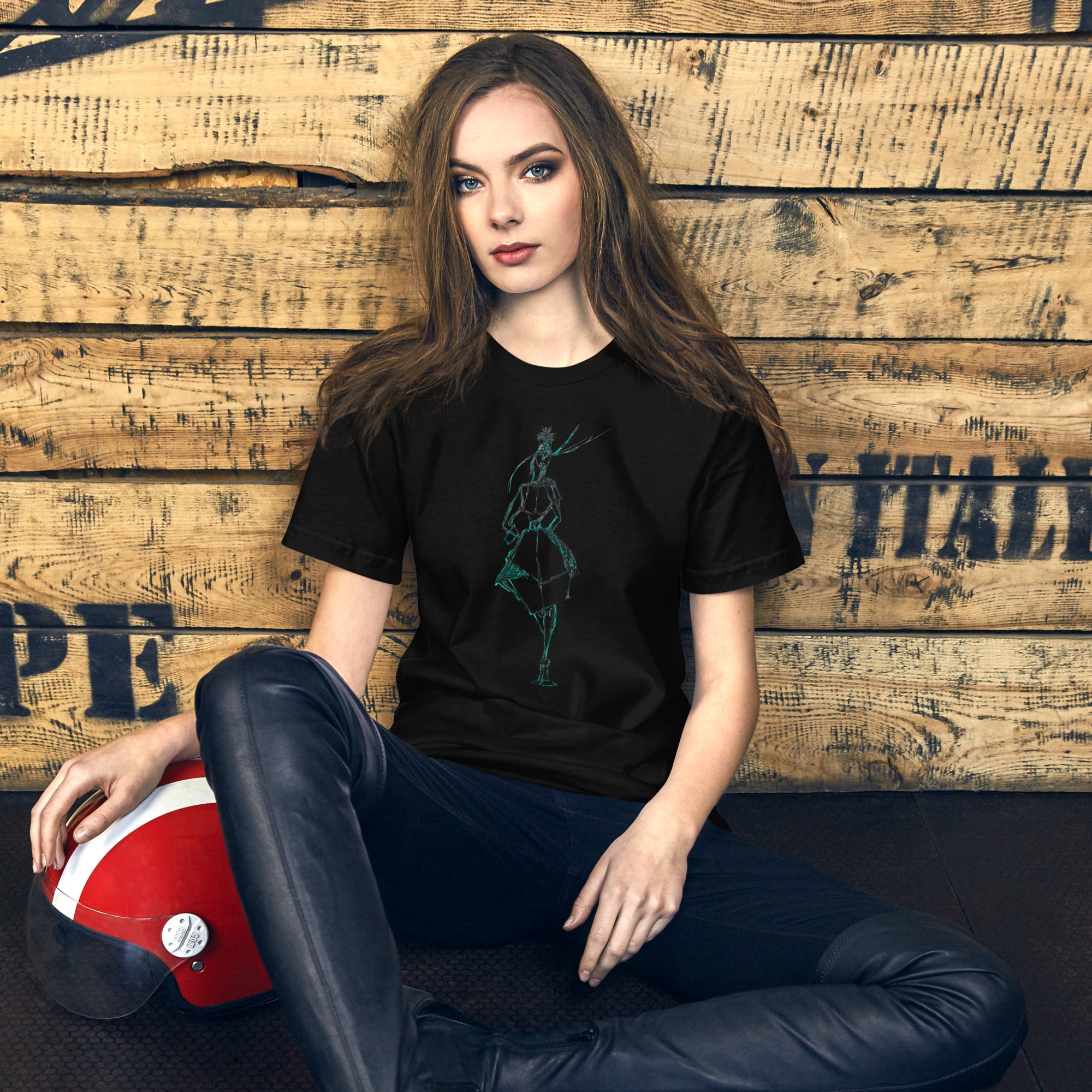minimalist sketch design tee close up