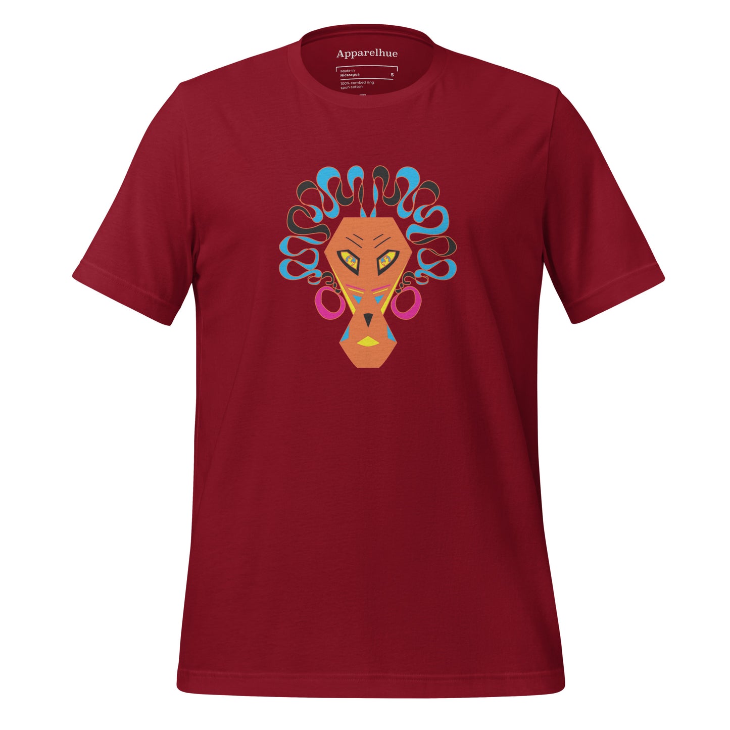 Graphic Face T-shirt, Abstract Colorful Animal Designs Unisex t-shirt, Abstract Lion Tee