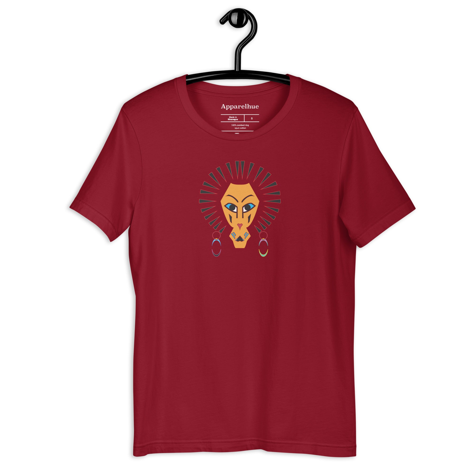 close up abstract lion print detail on cotton tee