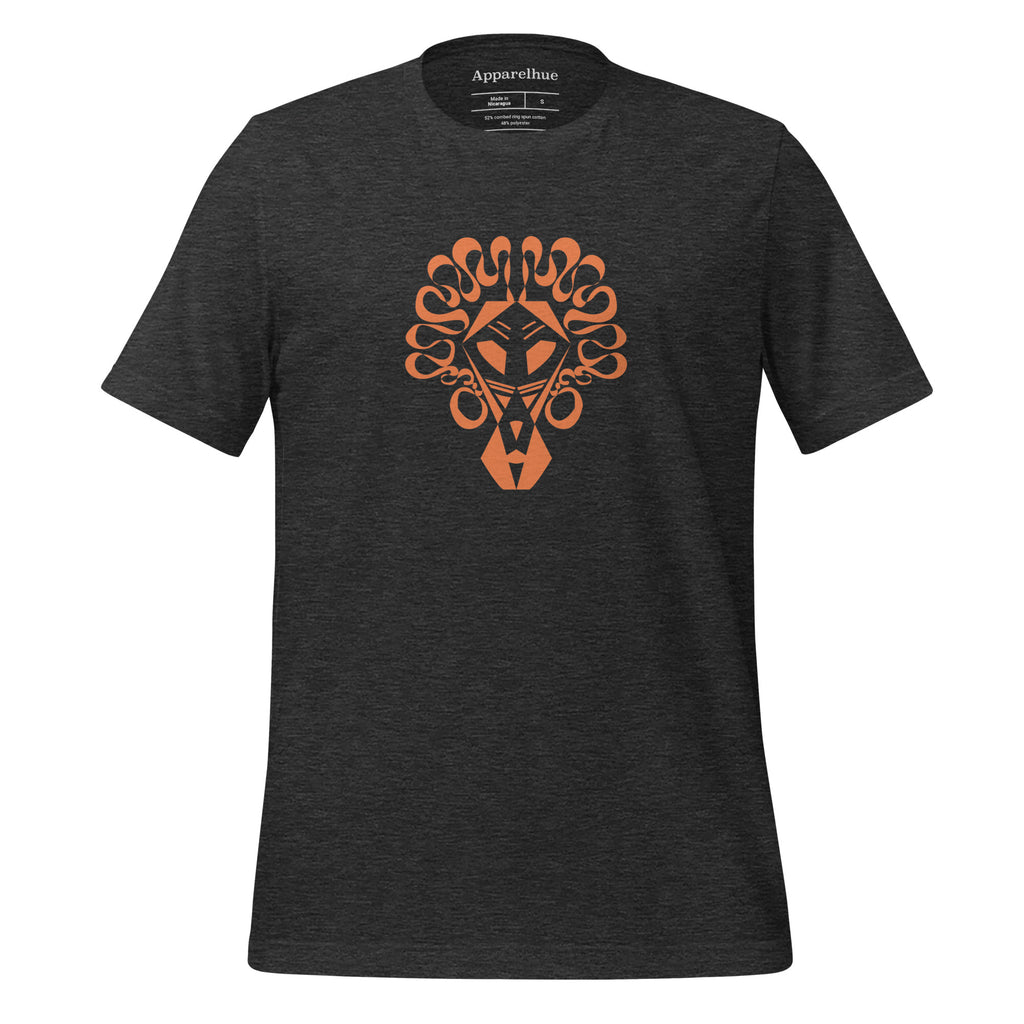 Model wearing lion graphic t shirt styled with jeans