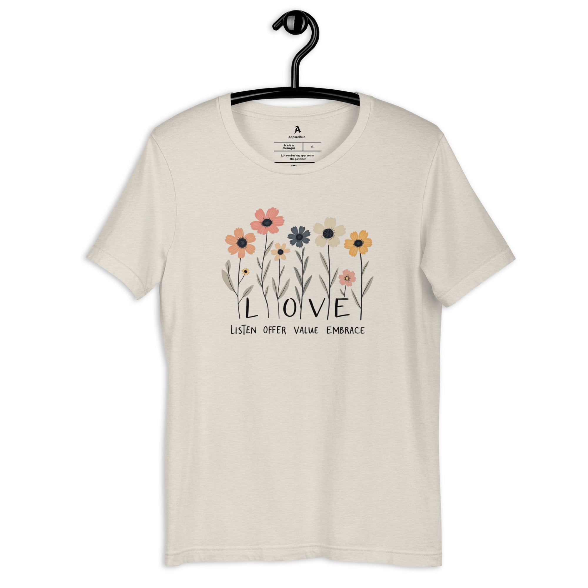 botanical love floral graphic t shirt unisex cotton tee