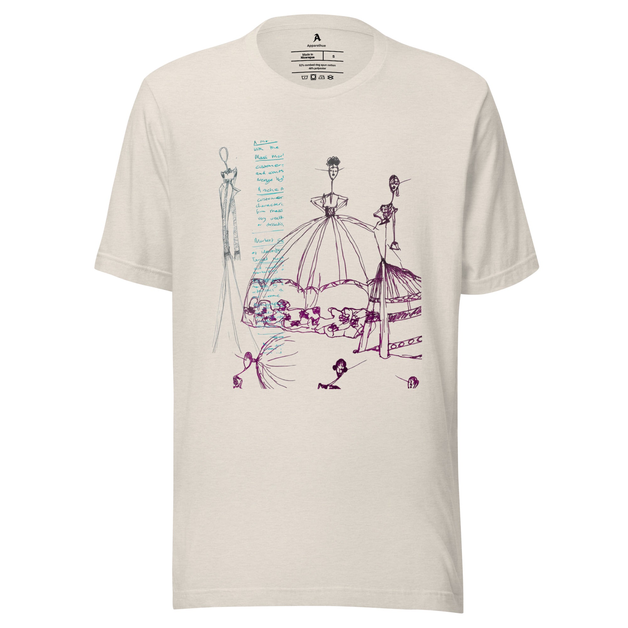 abstract fashion sketch printed on dust  t-shirt