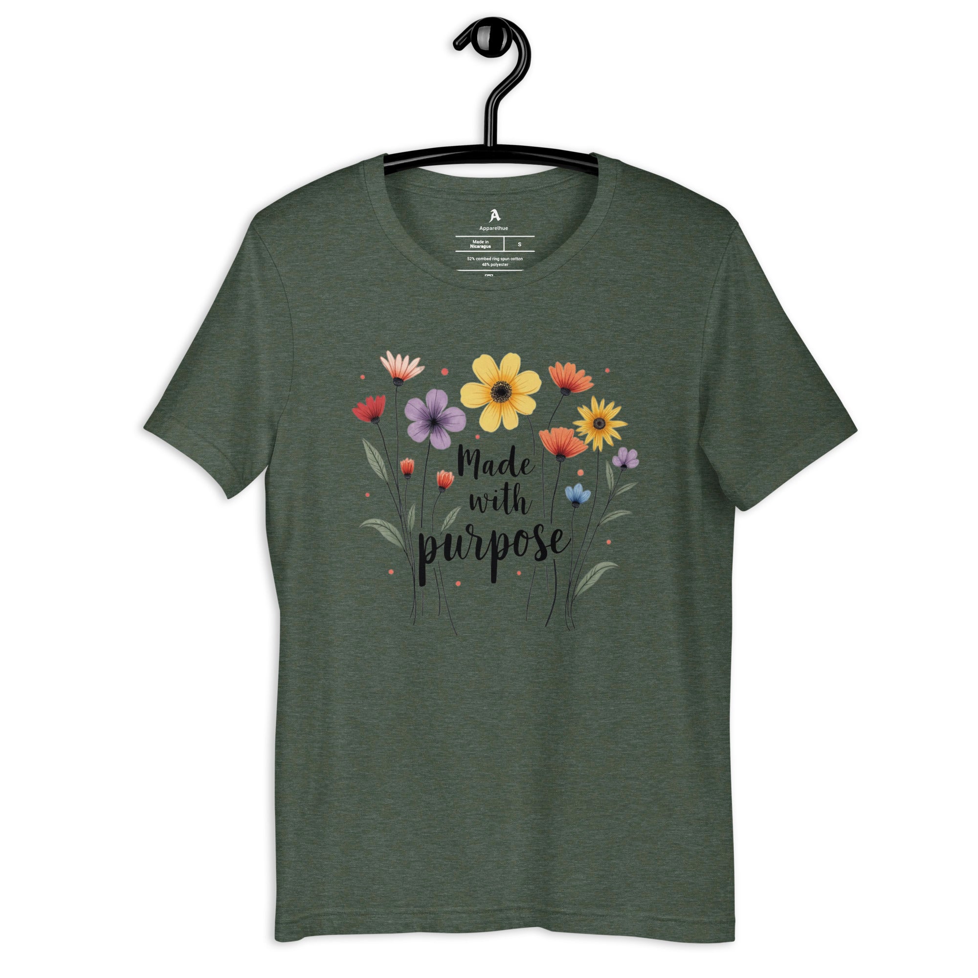 motivational floral design t shirt