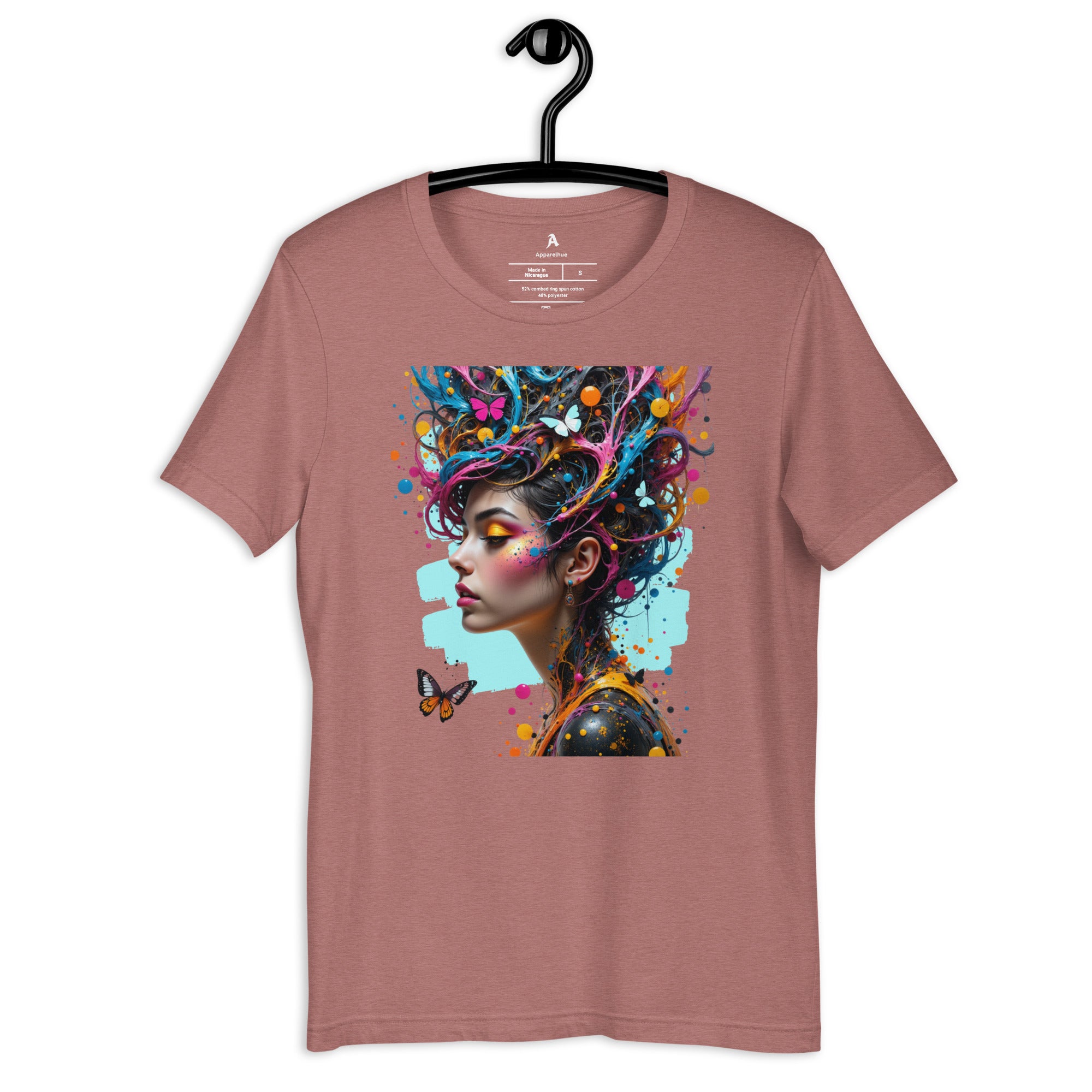 Apparelhue t-shirt neckline showing reinforced ribbed collar.