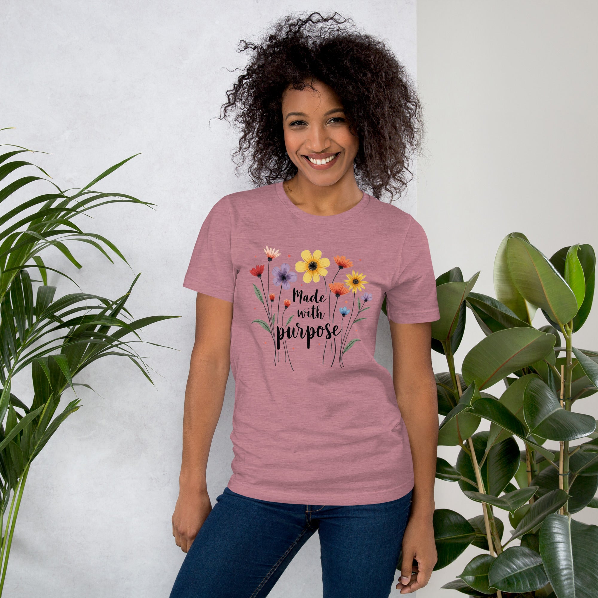 uplifting quote floral t shirt