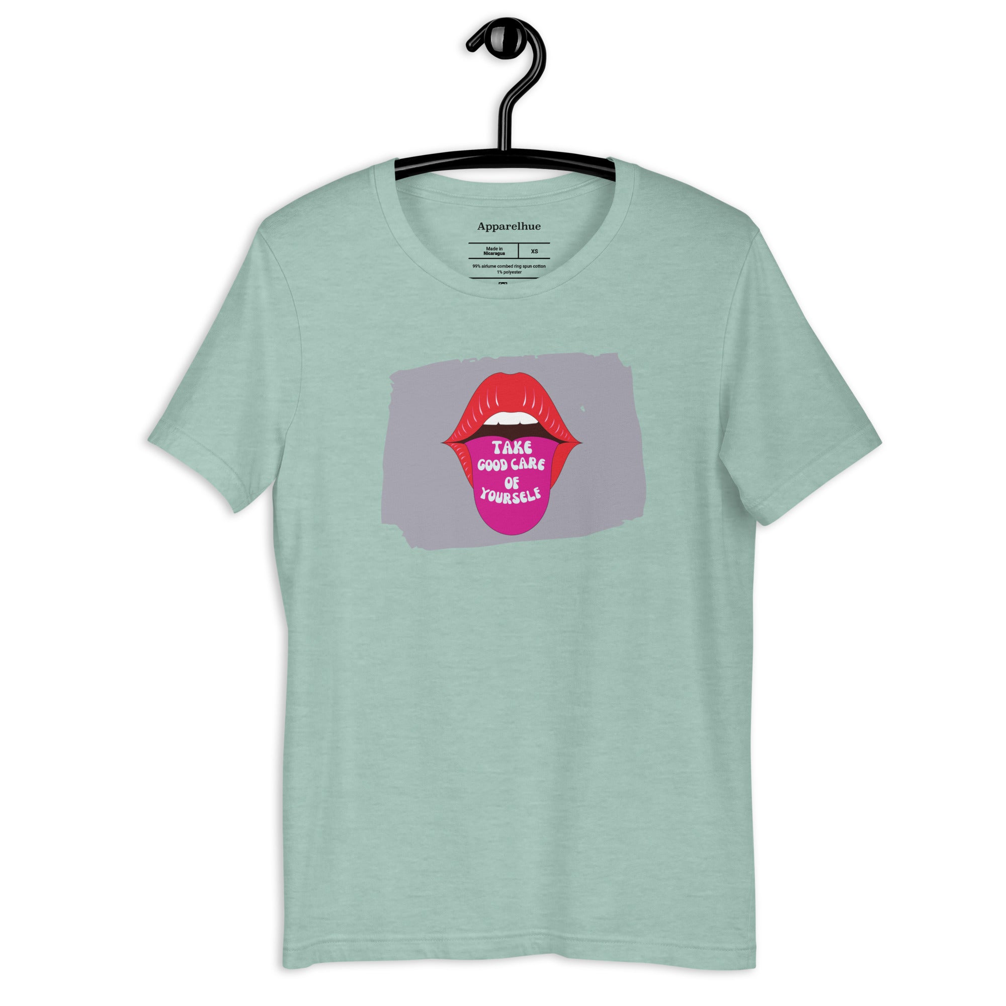 Inspirational Self Care Graphic Tee Hanging On Hanger