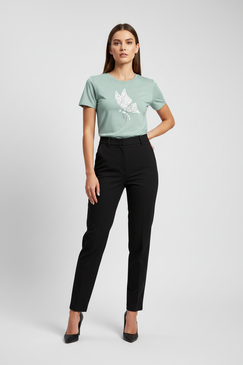 Abstract Butterfly Print Cotton Tee