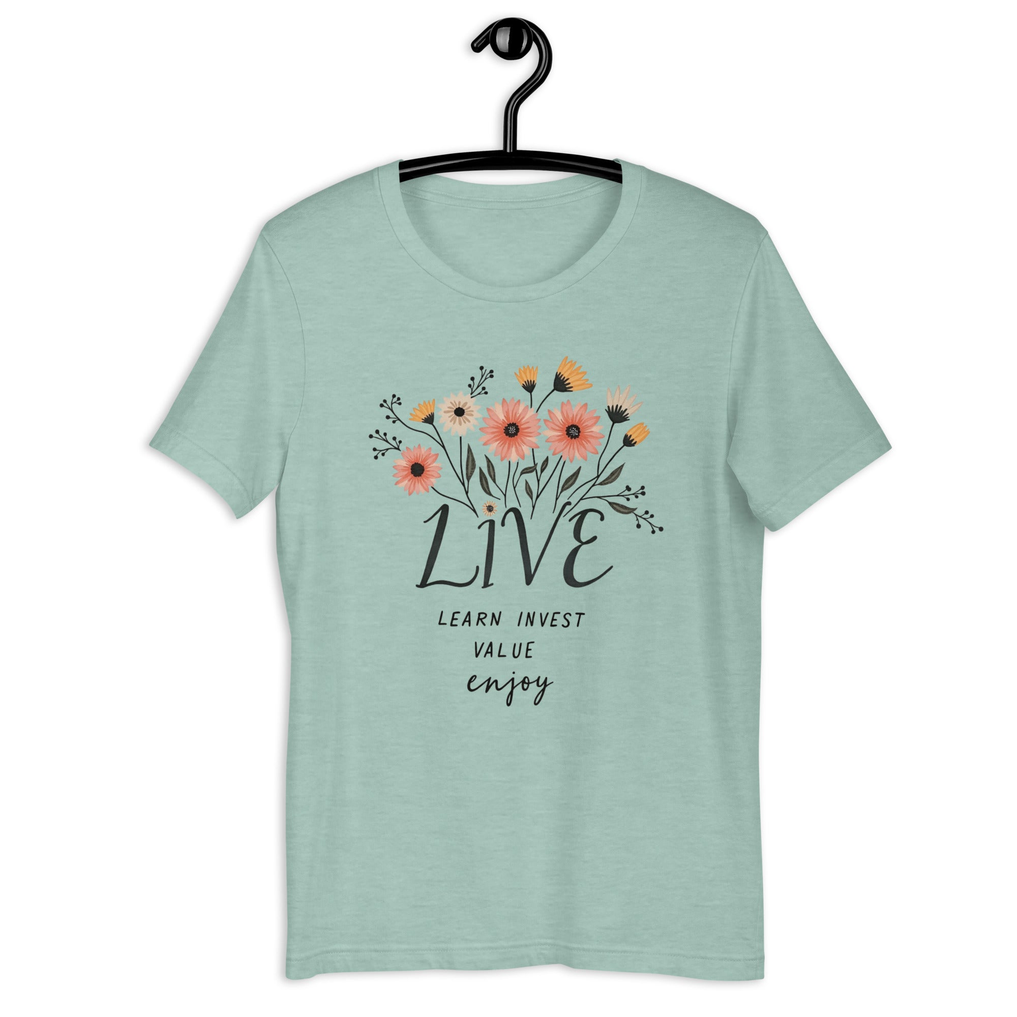Relaxed fit tee with LIVE Learn Invest Value Enjoy lettering