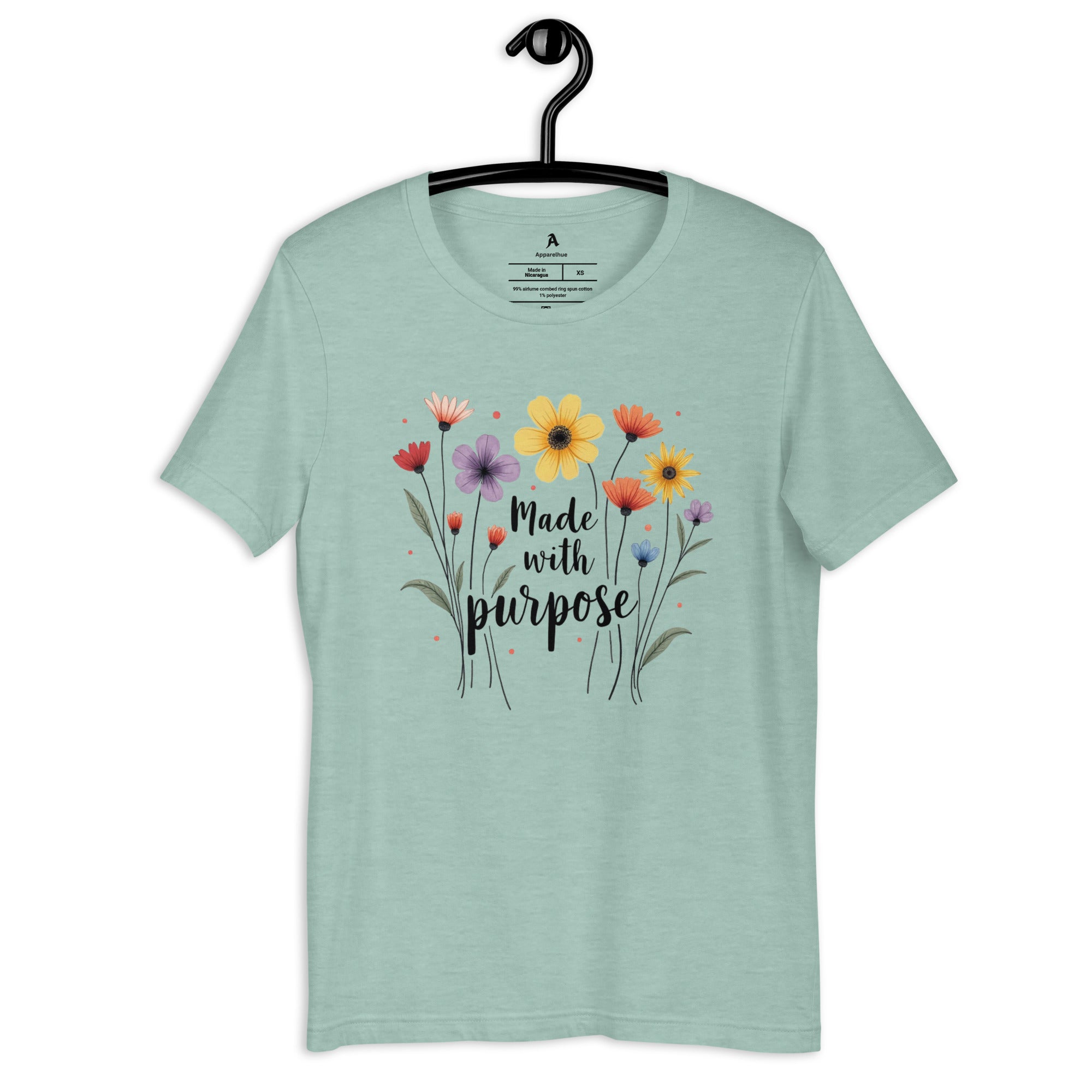 artistic floral typography tee