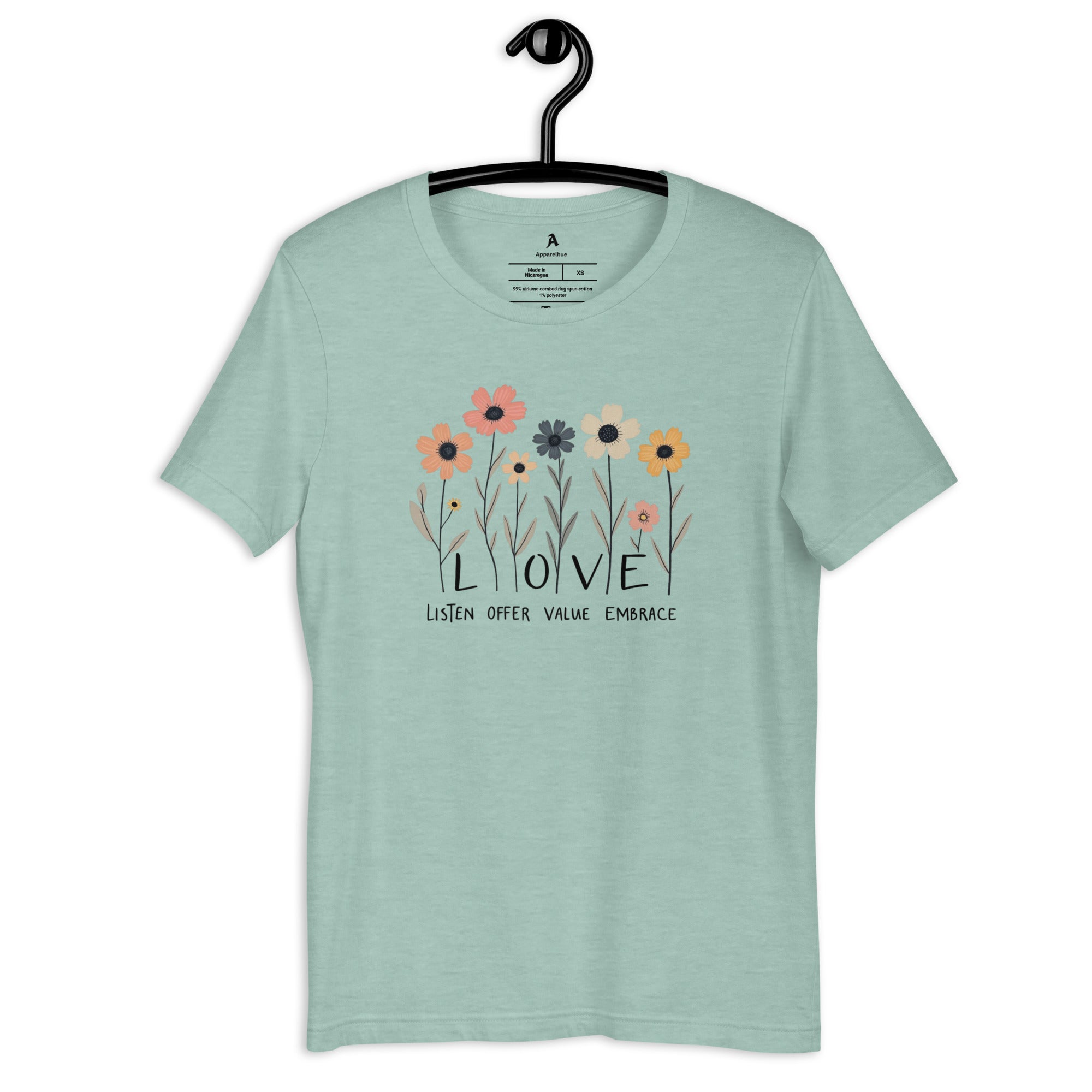 unisex floral graphic t shirt premium cotton