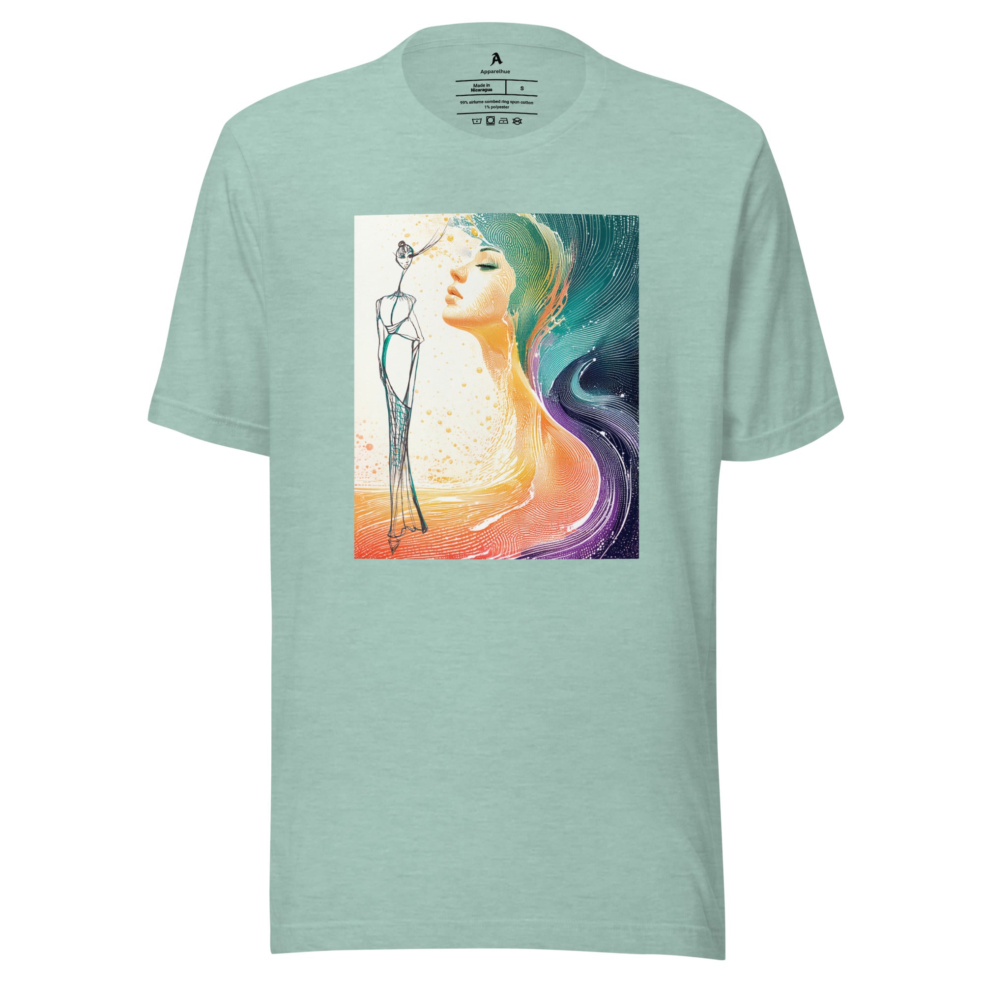 Dreamlike artistic face graphic tee