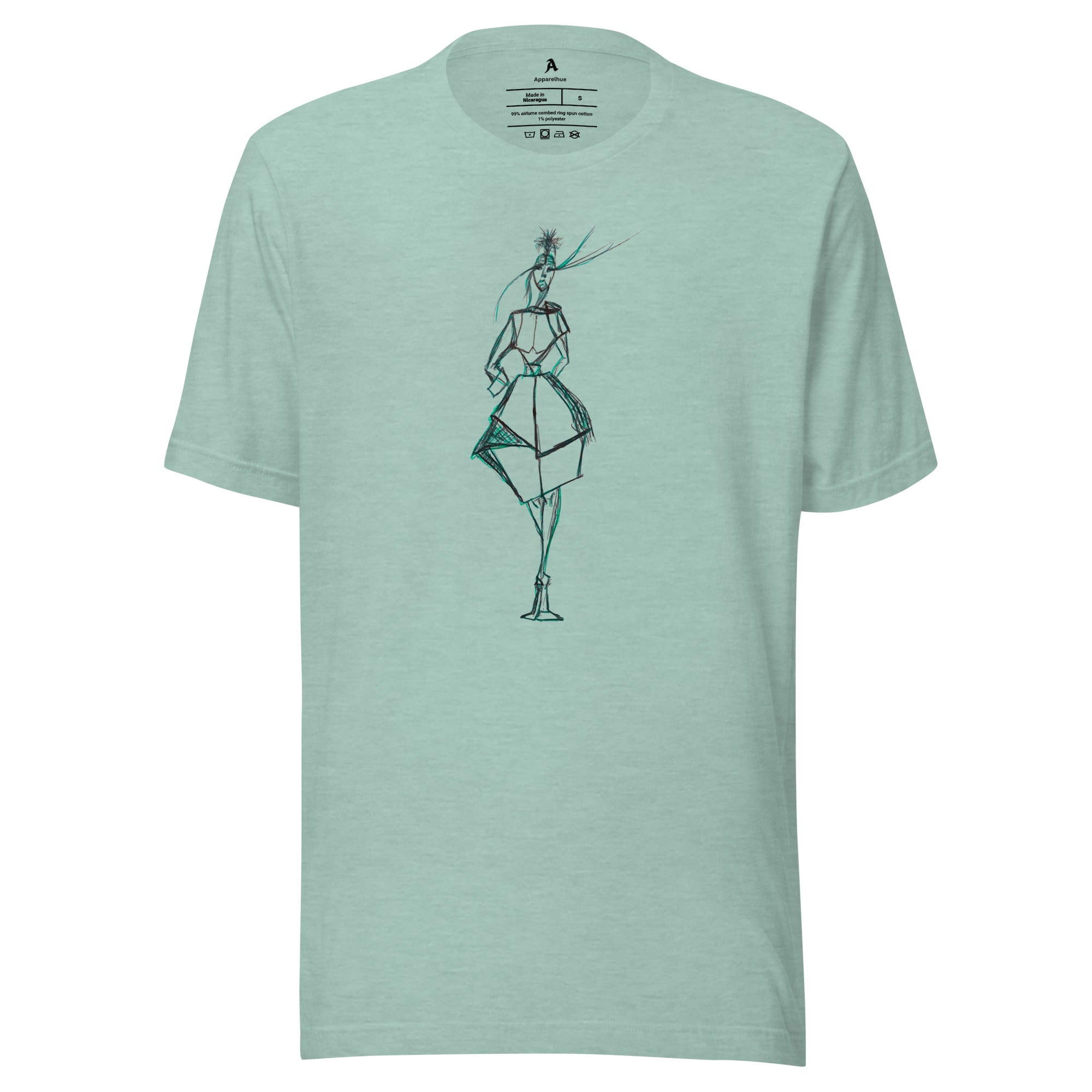 clean aesthetic green line t-shirt