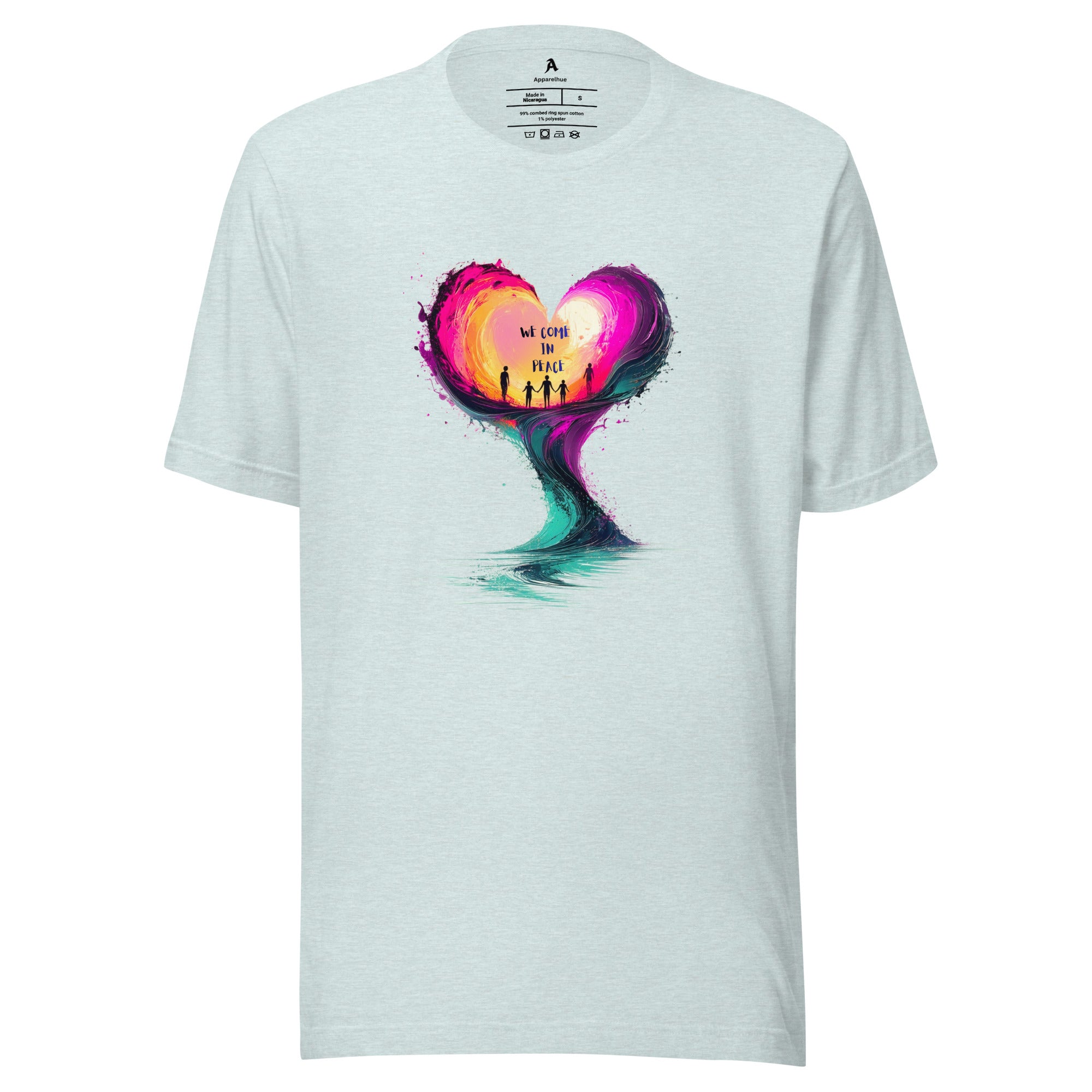 Colourful heart illustration apparel