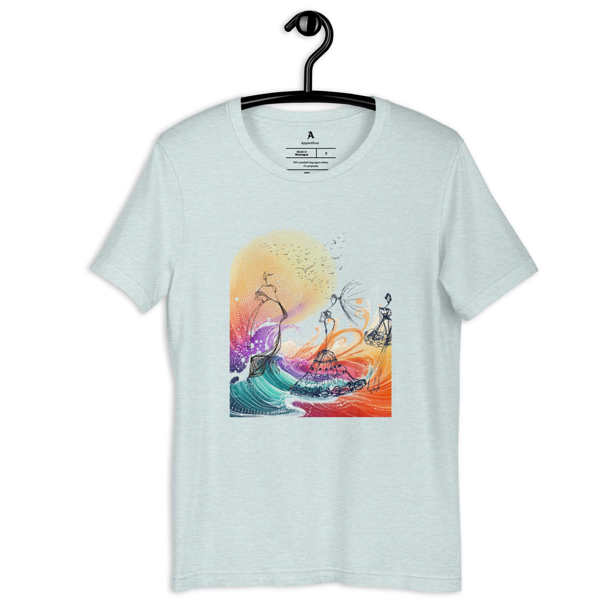 Soft cotton tee with a detailed couture illustration by Apparelhue.