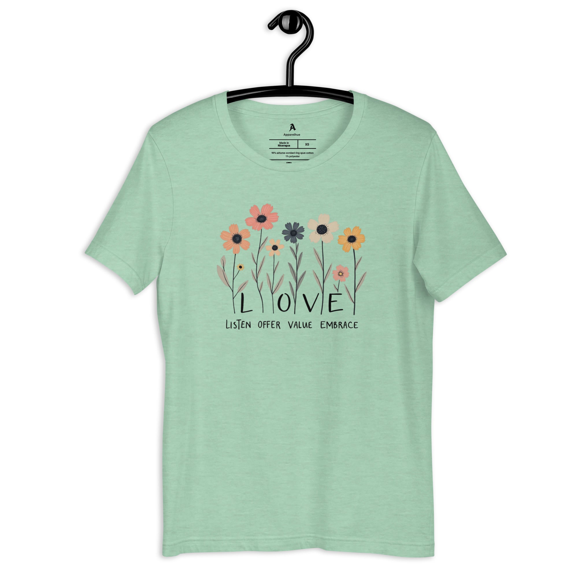 floral love message t shirt calm aesthetic