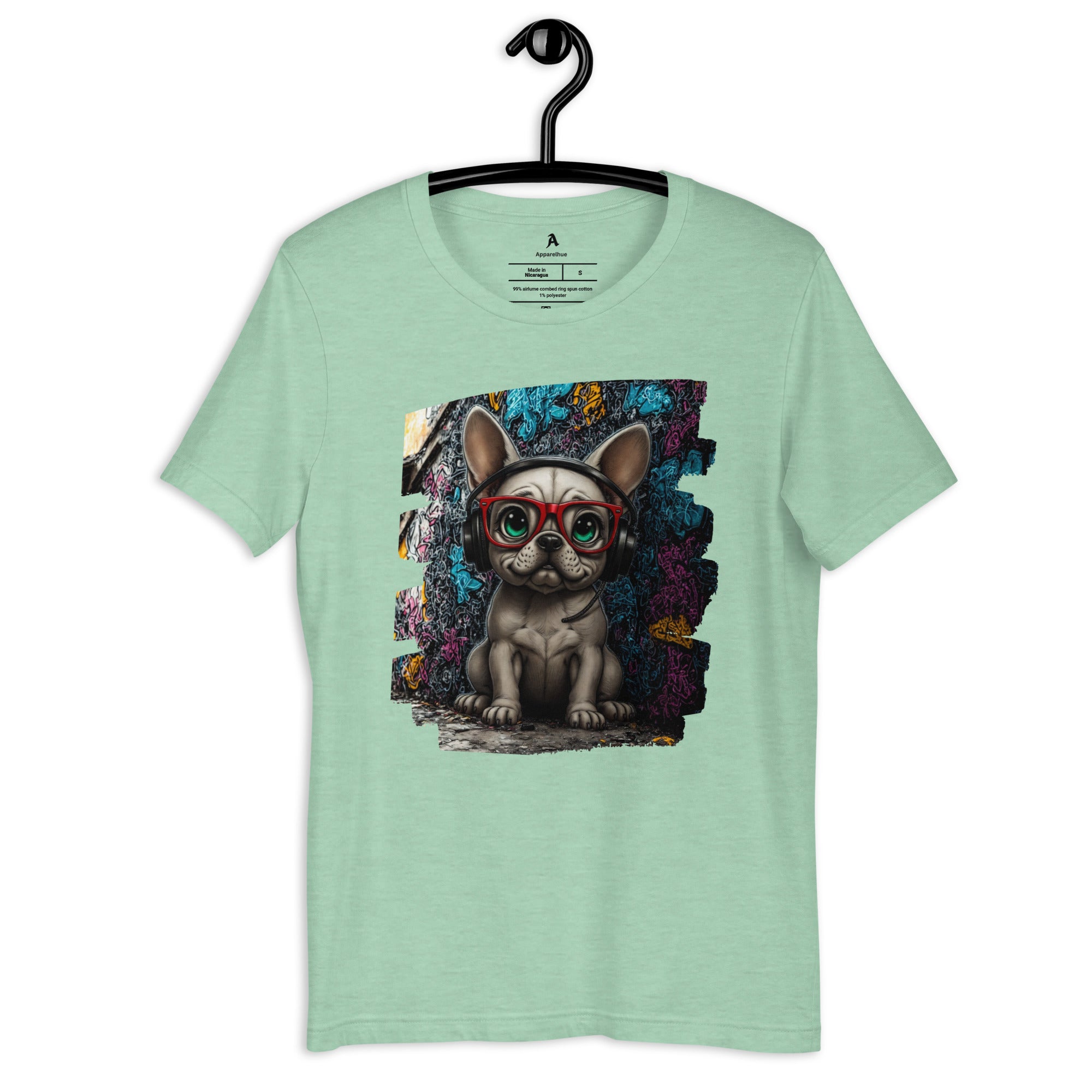 unisex cotton T-shirt featuring an artistic dog portrait.