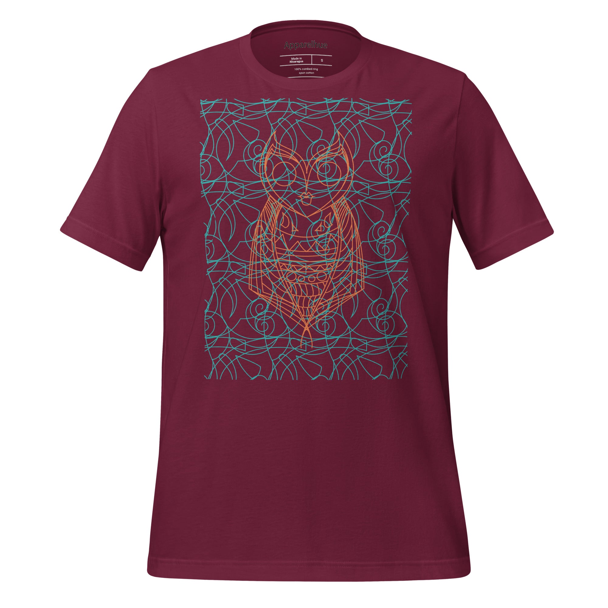 Variety of styles, including graphic, plain, statement-owl-line-art-tshirt-apparelhue.