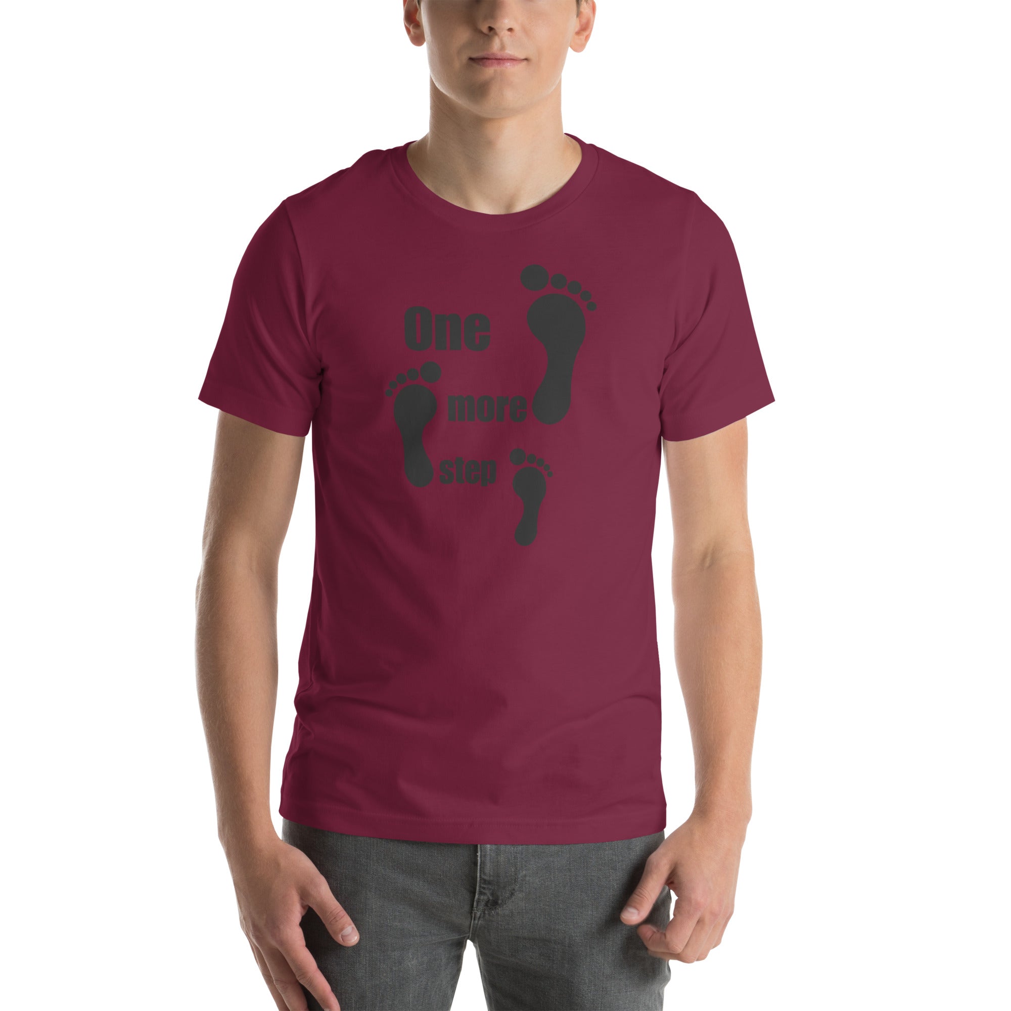 Footsteps print shirt with inspirational message